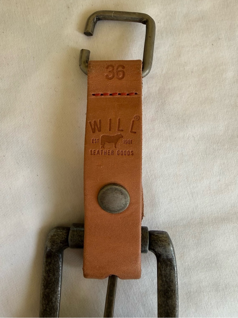 Will Leather Goods Camouflage Green Brown & Tan Leather Men’s Belt Size 36 - Picture 13 of 13